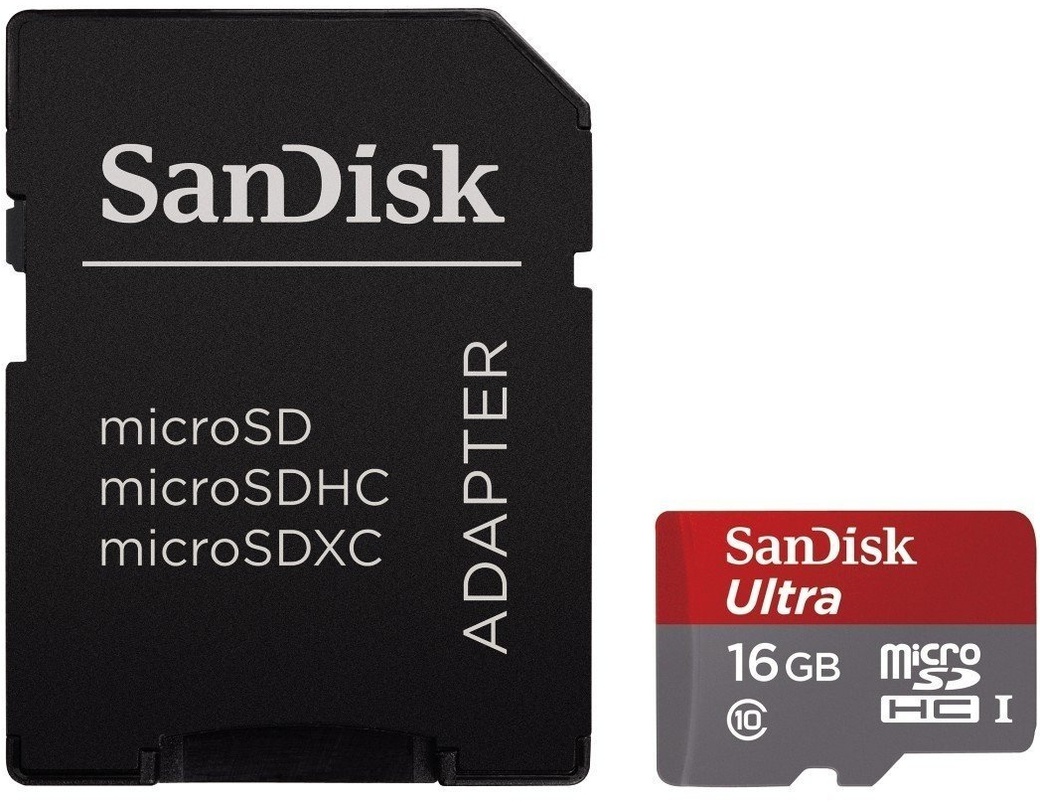 Карта памяти SanDisk microSDHC Ultra Class 10 UHS-I U1 (80/10MB/s) 16GB + ADP фото