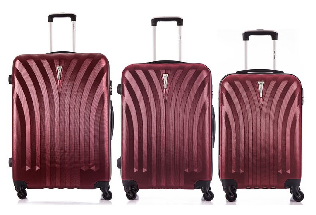Комплект чемоданов L'Case Phuket из 3 штук 20(S)-24(M)-28(L) Винный фото
