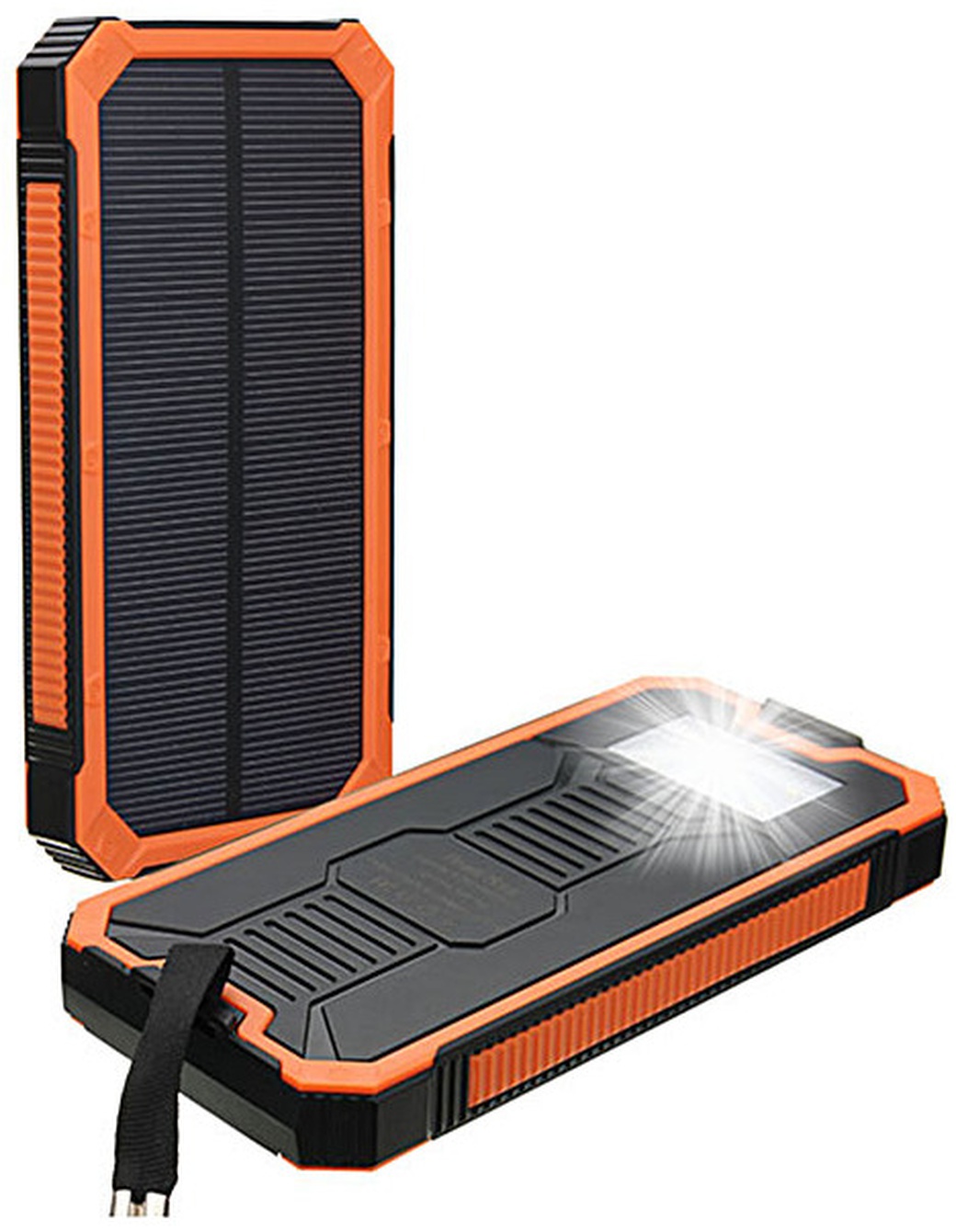 Внешний аккумулятор на солнечной батарее 8000mAh, водонепроницаемый, оранжевый фото