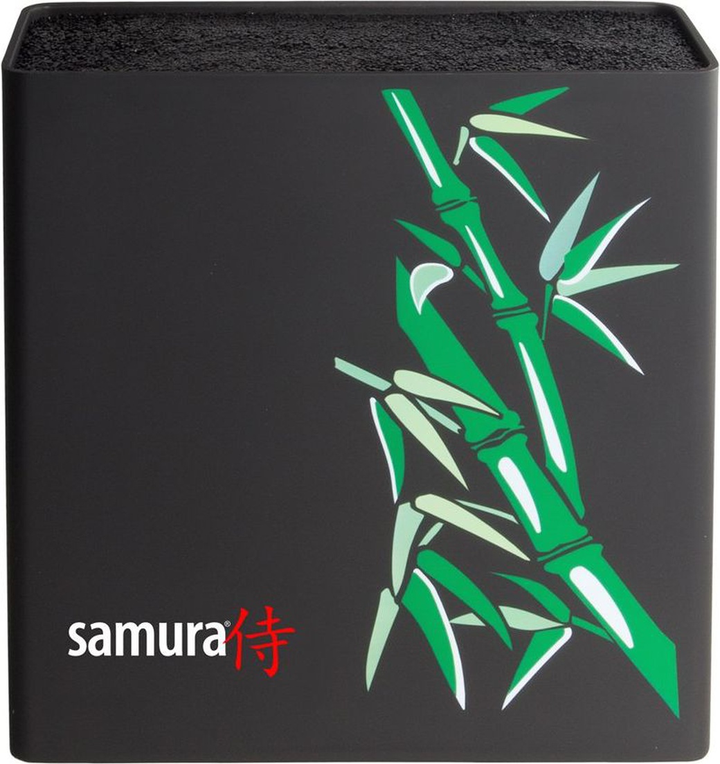 Подставка универсальная для ножей Samura KBH-101BB/K, 230x225x82мм, пластик (черная, зеленый бамбук) фото