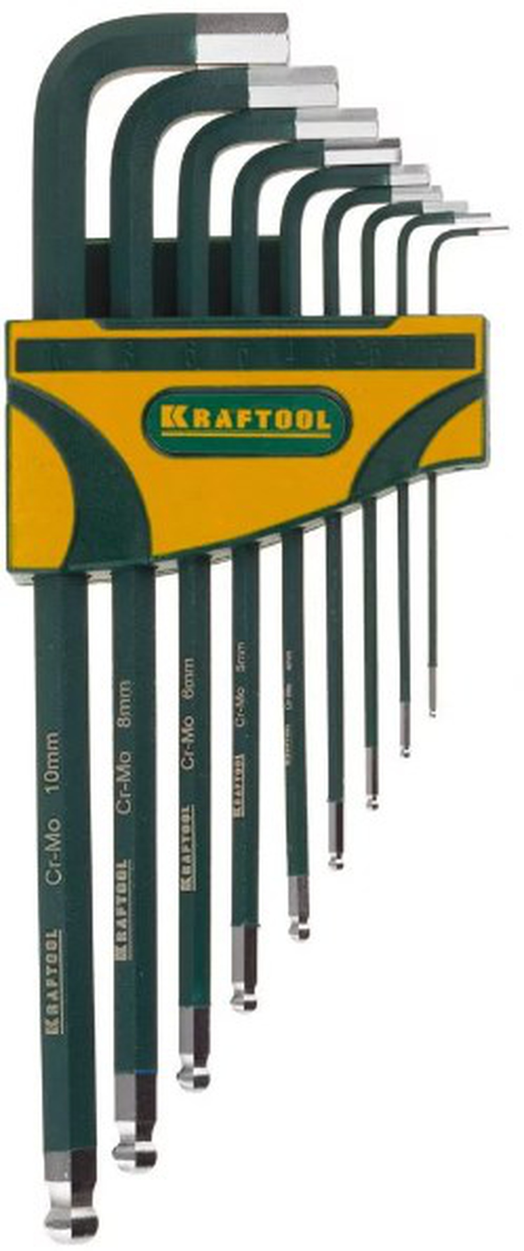 Набор ключей Kraftool 27445-H9 industrie длин. шарик cr-mo сталь(s2) hex1.5-10мм 9шт фото