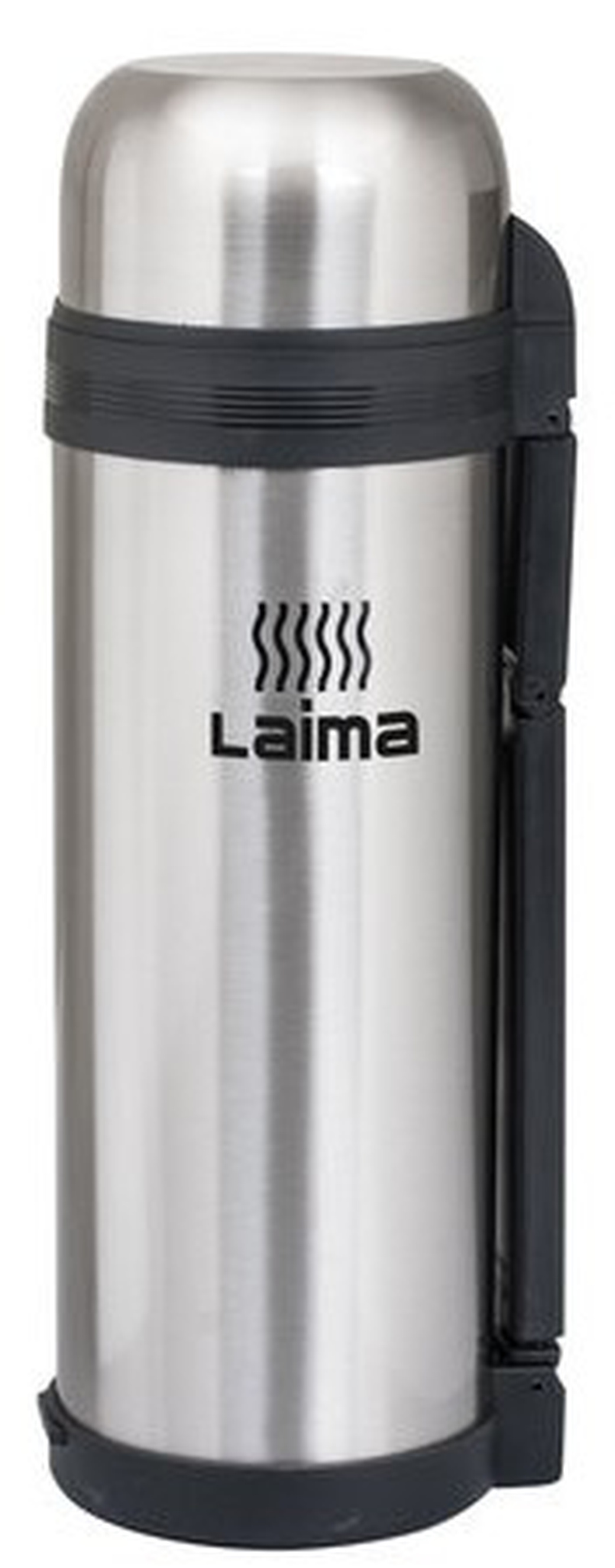 Термос ЛАЙМА классический с узким горлом, 1, 8 л, нержавеющая сталь, пластиковая ручка фото