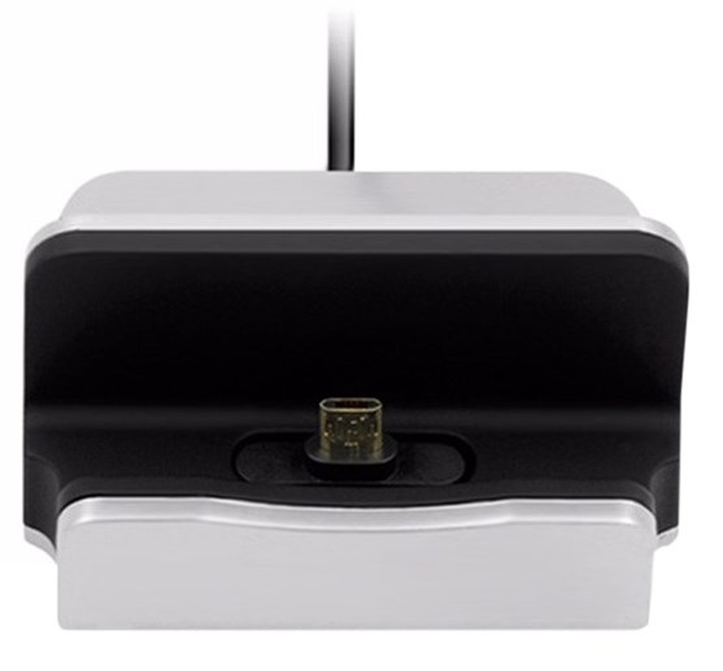 Портативная настольная зарядная станция с разъемом Micro USB, серебристый фото