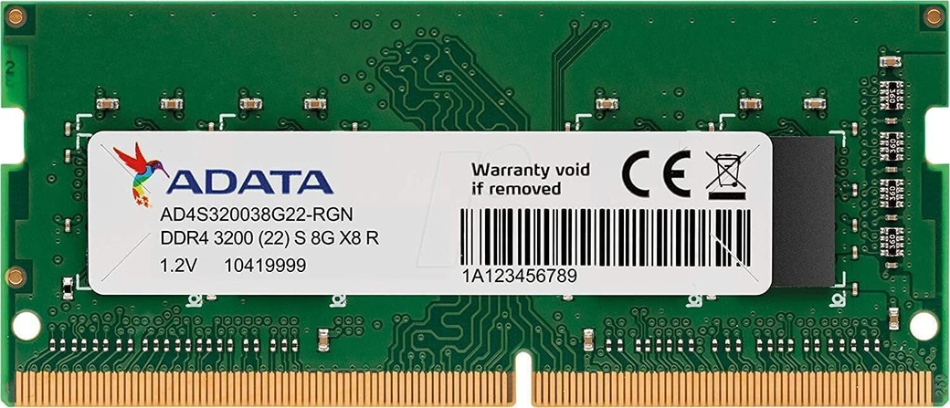 Память оперативная DDR4 SO-DIMM 8GB Adata 3200 Premier CL22 (AD4S32008G22-SGN) фото