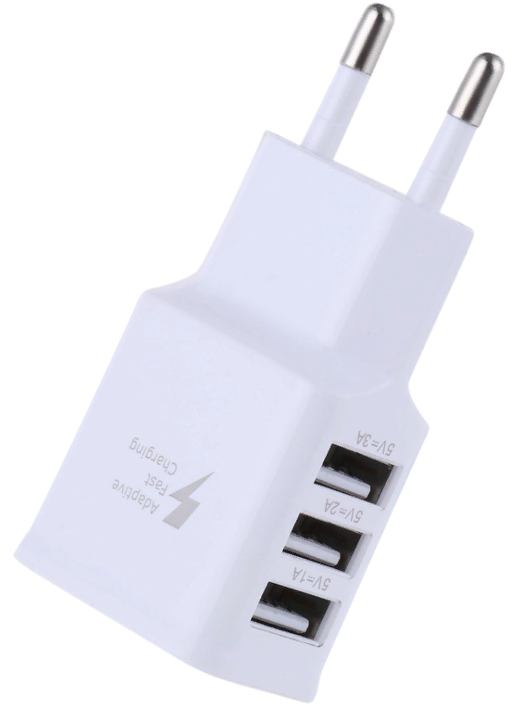 Многофункциональный адаптер зарядного устройства, 3 порта USB, с разъемом EU, белый фото