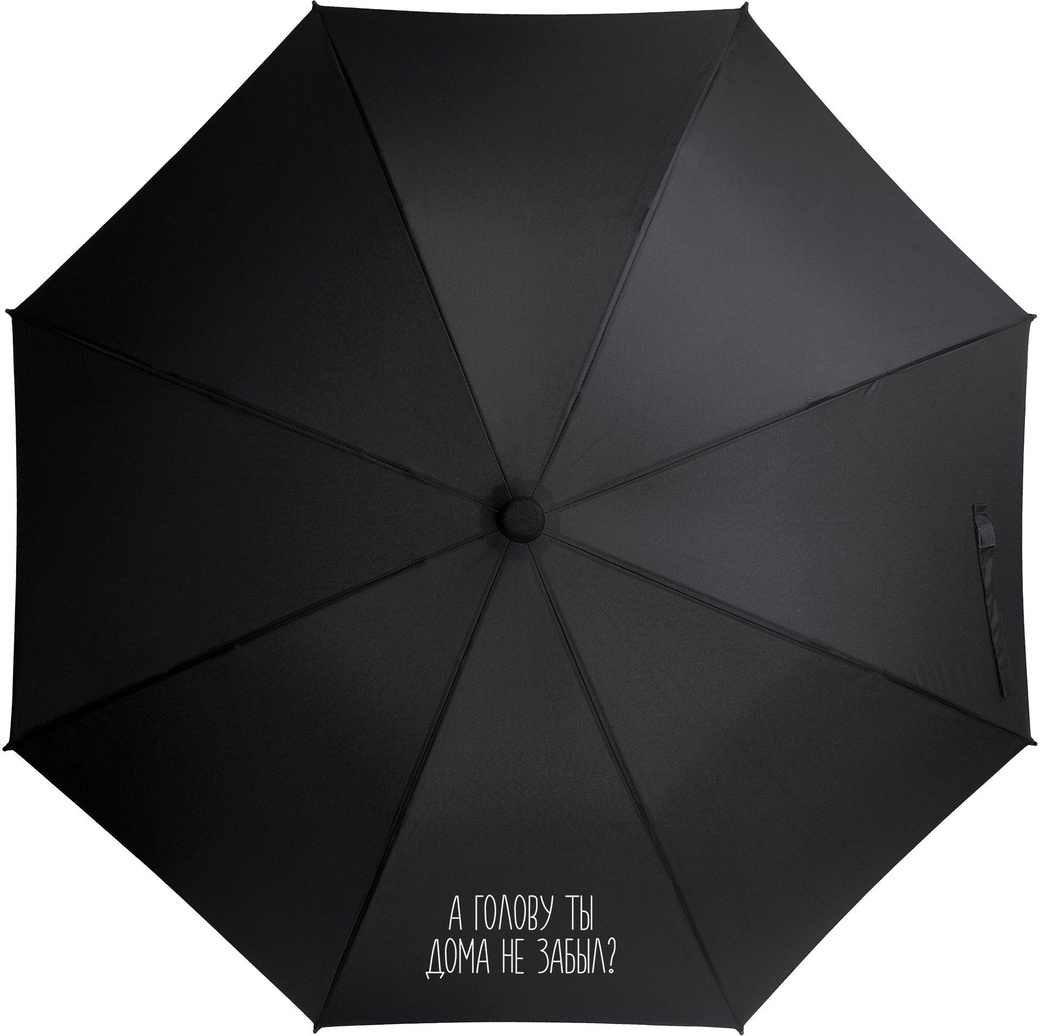 Зонт-трость «А голову ты дома не забыл», черный фото