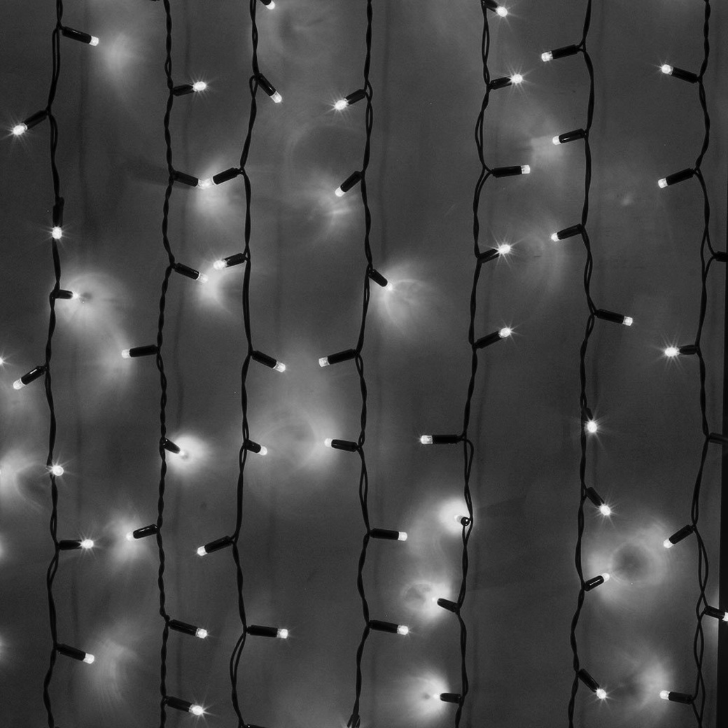 Световая декорация Sh Lights "Занавес", 380 белых светодиодов, 20 нитей, последоват. подключ. до 4шт., WP-CL380-TW-E фото