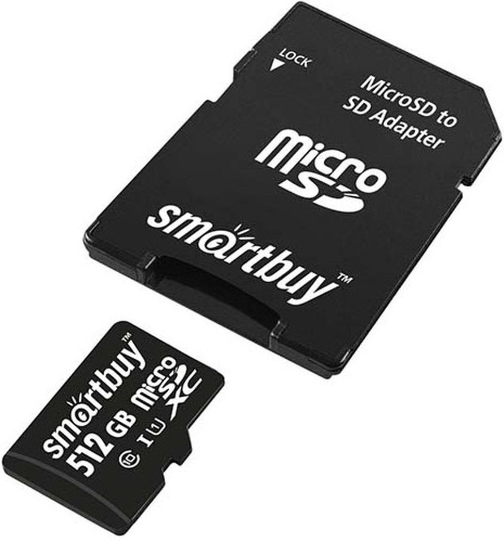 Карта памяти Smartbuy microSDXC Class 10 UHS-I U1 (80/20MB/s) 512GB + ADP фото