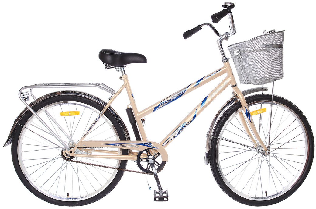 Велосипед Stels Navigator 26" 210 Lady Z010 Бежевый/Синий (с корзиной) (LU085338) 19" фото