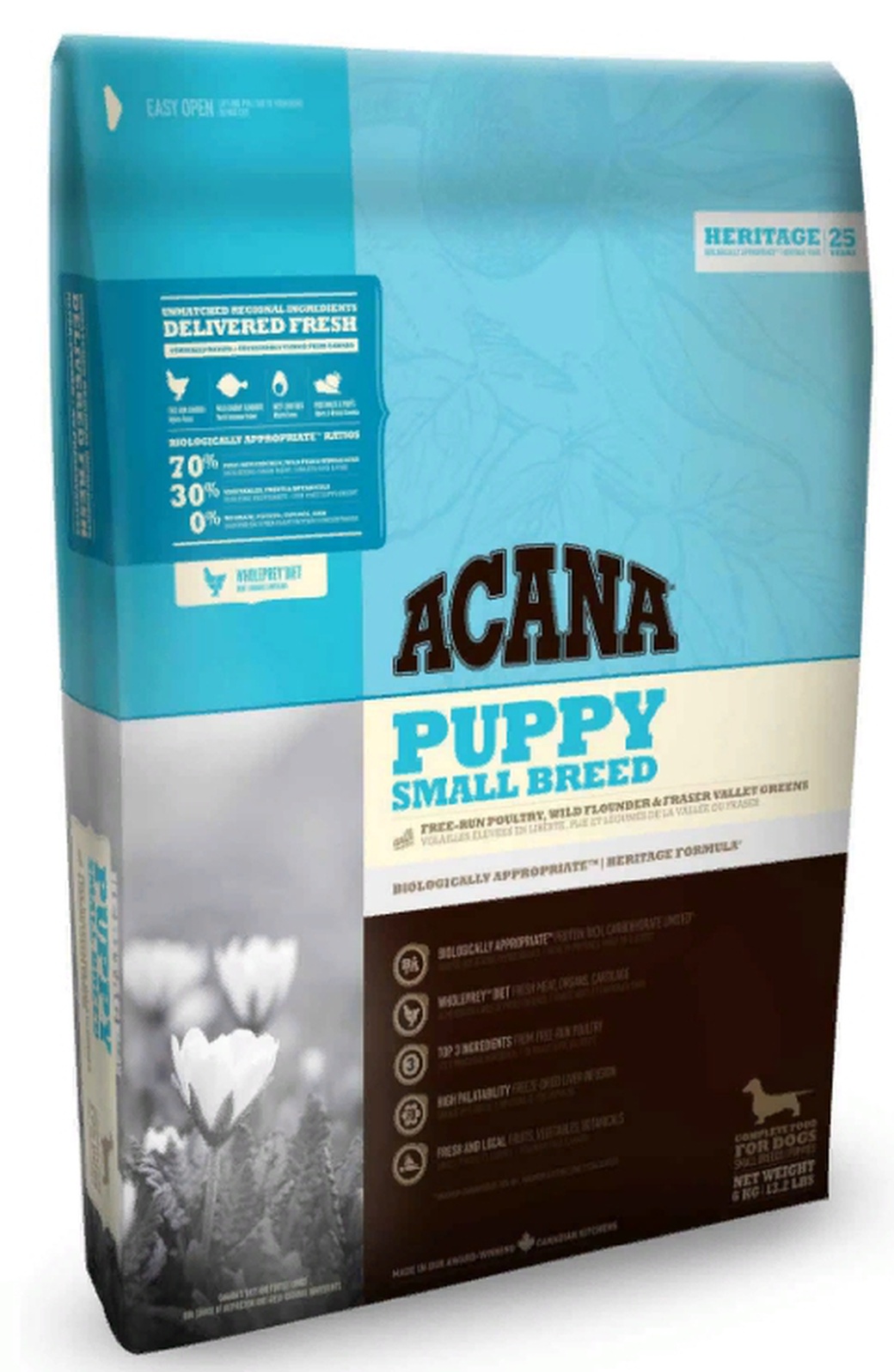 Корм для щенков мелких пород Acana Heritage Puppy Small Breed, курица и индейка, 6 кг фото