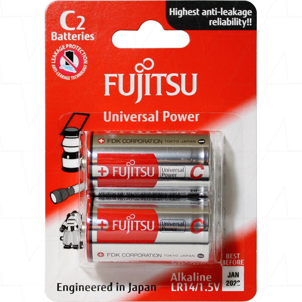 Батарея щелочная Fujitsu LR14(2B)FU-W-W, 2 шт, (блистер) фото